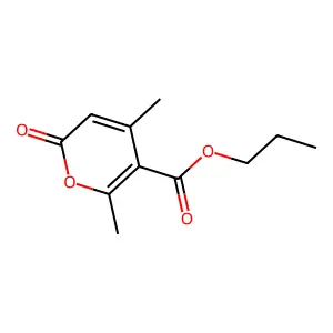 Propyl 2,4-dimethyl-6-oxo-pyran-3-carboxylate structure