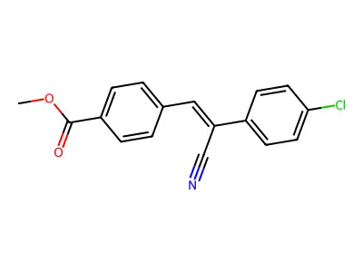 Methyl 4-[2-(4-chlorophenyl)-2-cyanoethenyl]benzoate structure