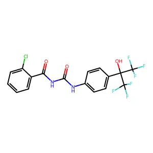 2-Chloro-N-{[4-(1,1,1,3,3,3-hexafluoro-2-hydroxypropan-2-yl)phenyl]carbamoyl}benzamide structure