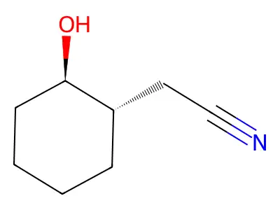 Cyclohexaneacetonitrile, 2-hydroxy-, trans- structure