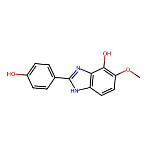 2-(4-hydroxyphenyl)-5-methoxy-1H-benzimidazol-4-ol structure