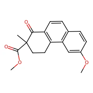 Methyl 6-methoxy-2-methyl-1-oxo-3,4-dihydrophenanthrene-2-carboxylate structure