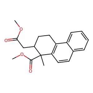 methyl 2-(2-methoxy-2-oxoethyl)-1-methyl-3,4-dihydro-2H-phenanthrene-1-carboxylate structure