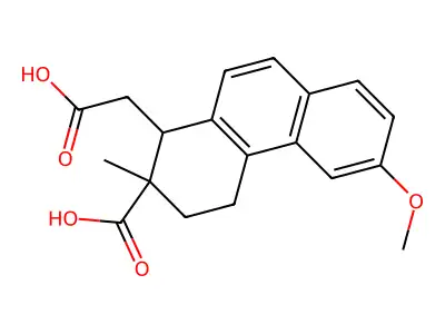 1-(carboxymethyl)-6-methoxy-2-methyl-3,4-dihydro-1H-phenanthrene-2-carboxylic acid structure