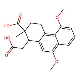 1-(carboxymethyl)-5,9-dimethoxy-2-methyl-3,4-dihydro-1H-phenanthrene-2-carboxylic acid structure
