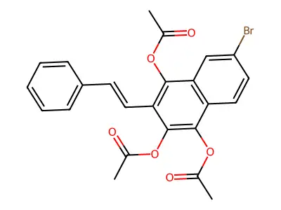 [2,4-Diacetyloxy-6-bromo-3-(2-phenylethenyl)naphthalen-1-yl] acetate structure