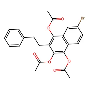 6-Bromo-3-(2-phenylethyl)naphthalene-1,2,4-triyl triacetate structure
