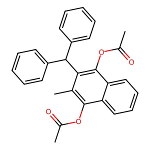 (4-Acetyloxy-3-benzhydryl-2-methylnaphthalen-1-yl) acetate structure