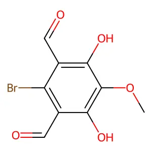 2-Bromo-4,6-dihydroxy-5-methoxybenzene-1,3-dicarbaldehyde structure