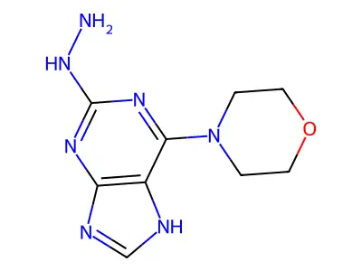 (6-morpholin-4-yl-7H-purin-2-yl)hydrazine structure