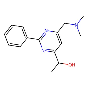1-{6-[(Dimethylamino)methyl]-2-phenylpyrimidin-4-yl}ethan-1-ol structure
