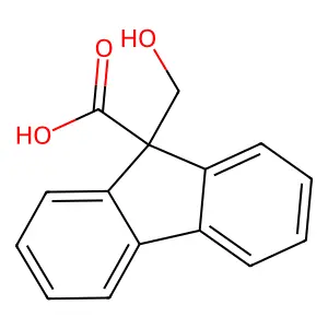 9-(Hydroxymethyl)-9H-fluorene-9-carboxylic acid structure