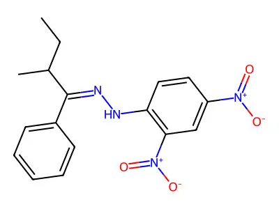 N-[(2-methyl-1-phenylbutylidene)amino]-2,4-dinitroaniline structure
