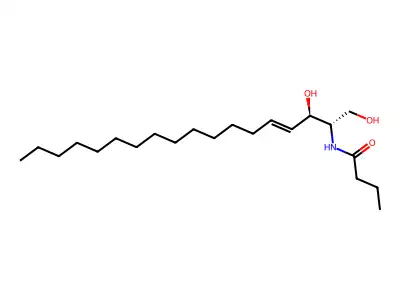 N-[(2S,3R)-1,3-dihydroxyoctadec-4-en-2-yl]butanamide structure