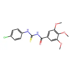 N-[(4-chlorophenyl)carbamothioyl]-3,4,5-trimethoxybenzamide structure