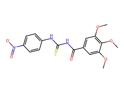 3,4,5-trimethoxy-N-[(4-nitrophenyl)carbamothioyl]benzamide structure