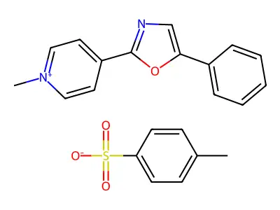 Pyridinium, 1-methyl-4-(5-phenyl-2-oxazolyl)-, p-toluenesulfonate structure