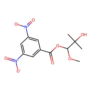 (2-Hydroxy-1-methoxy-2-methylpropyl) 3,5-dinitrobenzoate structure