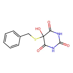 5-Benzylsulfanyl-5-hydroxy-1,3-diazinane-2,4,6-trione structure
