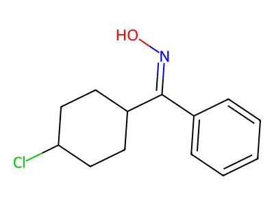 (NE)-N-[(4-chlorocyclohexyl)-phenylmethylidene]hydroxylamine structure