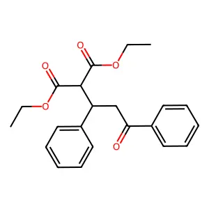 Diethyl (3-oxo-1,3-diphenylpropyl)propanedioate structure