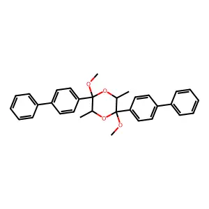 2,5-Dimethoxy-3,6-dimethyl-2,5-bis(4-phenylphenyl)-1,4-dioxane structure