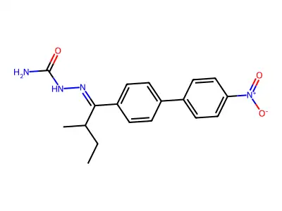 [[2-Methyl-1-[4-(4-nitrophenyl)phenyl]butylidene]amino]urea structure