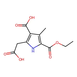 2-(carboxymethyl)-5-ethoxycarbonyl-4-methyl-1H-pyrrole-3-carboxylic acid structure