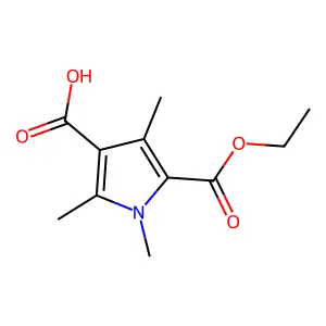 5-Ethoxycarbonyl-1,2,4-trimethylpyrrole-3-carboxylic acid structure