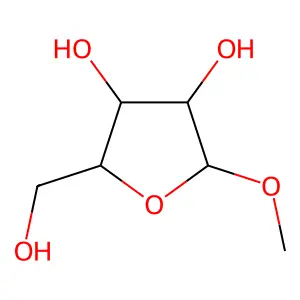Methyl beta-D-ribofuranoside structure