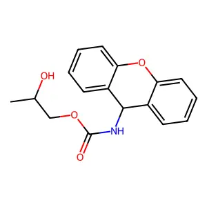 2-hydroxypropyl N-(9H-xanthen-9-yl)carbamate structure