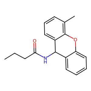 N-(4-methyl-9H-xanthen-9-yl)butanamide structure