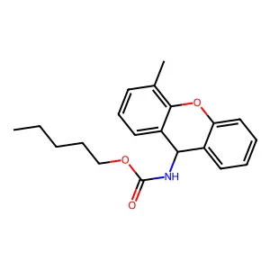 pentyl N-(4-methyl-9H-xanthen-9-yl)carbamate structure