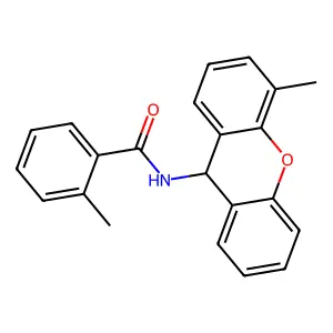 2-methyl-N-(4-methyl-9H-xanthen-9-yl)benzamide structure