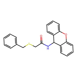2-benzylsulfanyl-N-(9H-xanthen-9-yl)acetamide structure