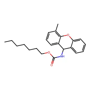 heptyl N-(4-methyl-9H-xanthen-9-yl)carbamate structure
