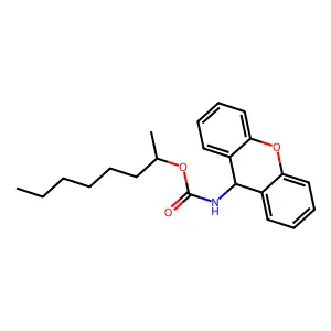 octan-2-yl N-(9H-xanthen-9-yl)carbamate structure