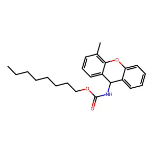 octyl N-(4-methyl-9H-xanthen-9-yl)carbamate structure