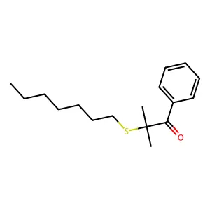 2-Heptylsulfanyl-2-methyl-1-phenylpropan-1-one structure