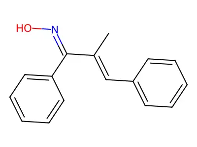 N-(2-methyl-1,3-diphenylprop-2-enylidene)hydroxylamine structure