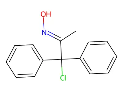 N-(1-chloro-1,1-diphenylpropan-2-ylidene)hydroxylamine structure