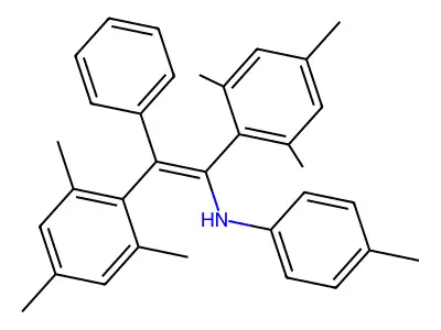 4-methyl-N-[2-phenyl-1,2-bis(2,4,6-trimethylphenyl)ethenyl]aniline structure