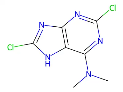2,8-dichloro-N,N-dimethyl-7H-purin-6-amine structure
