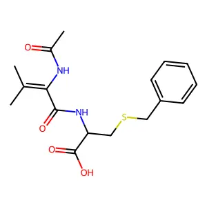 2-[(2-Acetamido-3-methylbut-2-enoyl)amino]-3-benzylsulfanylpropanoic acid structure