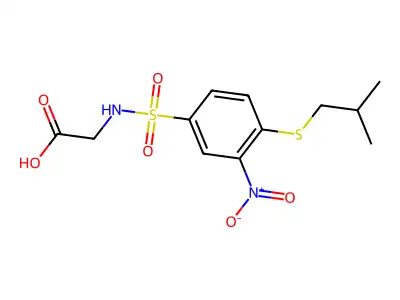 2-{4-[(2-Methylpropyl)sulfanyl]-3-nitrobenzenesulfonamido}acetic acid structure