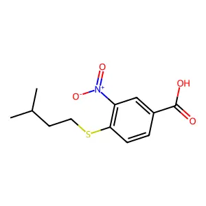 4-[(3-Methylbutyl)sulfanyl]-3-nitrobenzoic acid structure