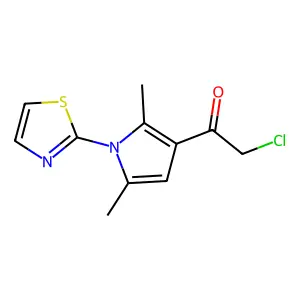 2-chloro-1-[2,5-dimethyl-1-(1,3-thiazol-2-yl)-1H-pyrrol-3-yl]ethan-1-one structure