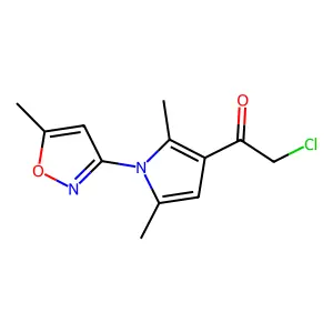 2-chloro-1-[2,5-dimethyl-1-(5-methyl-1,2-oxazol-3-yl)-1H-pyrrol-3-yl]ethan-1-one structure