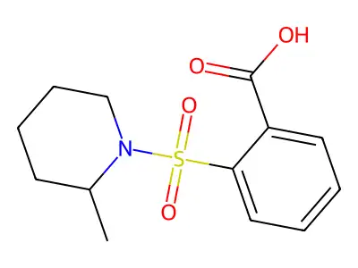 2-[(2-Methylpiperidin-1-yl)sulfonyl]benzoic acid structure
