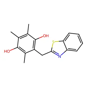 2-[(1,3-Benzothiazol-2-yl)methyl]-3,5,6-trimethylbenzene-1,4-diol structure